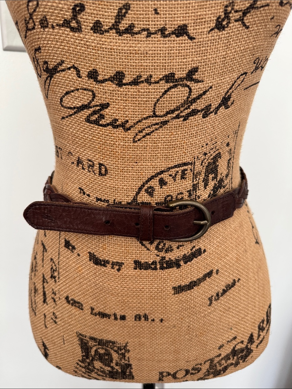 Women’s Brown Leather Braided Belt